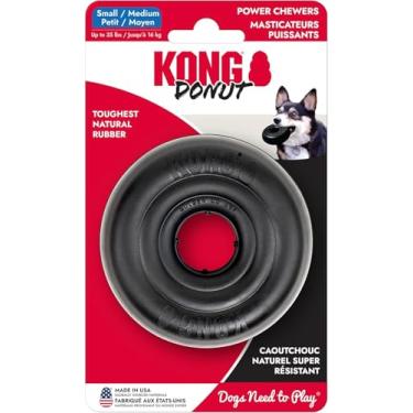 Imagem de KONG Brinquedo Extreme Donut Dog – Brinquedo mastigável de borracha natural durável mais resistente para mastigadores poderosos – Seguro para dentes e gengivas, divertido pular e rolar para brincar em