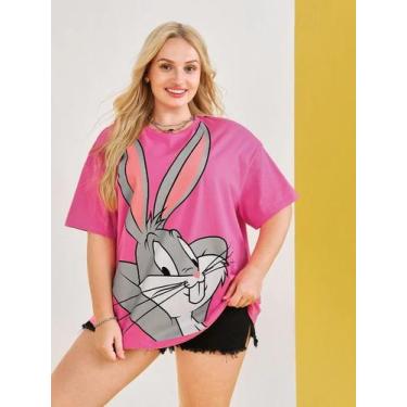 Imagem de Camiseta Pernalonga Estampada Personagem Desenho Animado Looney Tunes 