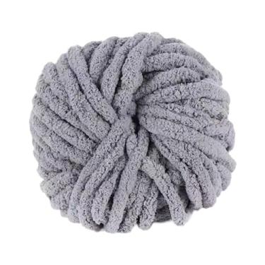 Imagem de Baoblaze Fio de chenille grosso para tricô, 2 cm (0,8 polegadas), fio para tricô manual para tapeçaria, tapetes, macramê e cachecóis, Cinza