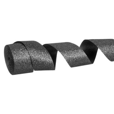 Imagem de PATIKIL Rolo de fita de glitter metálico, 2,5 cm x 10 metros, fita brilhante de um lado, rolos de tecido de embrulho de presente para artesanato faça você mesmo, buquê de casamento, festa, decoração