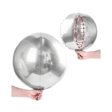 Imagem de Balões De Alumínio Com Efeito 4D Prata Para Decorações De Aniversário,