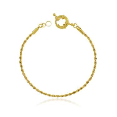 Imagem de Pulseira Cordão Baiano Fecho Bóia - Banho Ouro 18k - Via Acessorios