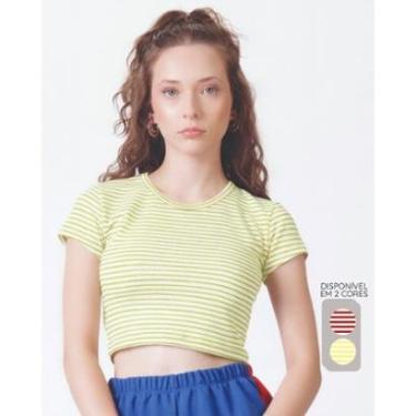 Imagem de Cropped verão estiloso moderno leve confortável fashion - Vermelho e Amarelo - Feminino 12 a 18 anos-Feminino