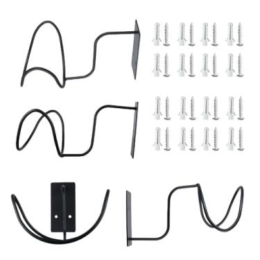 Imagem de ECOMAID Suporte de chapéu de caubói, pacote com 4 suportes para chapéus de caubói para parede, suporte de chapéu de cowboy para Fedora, chapéus de sol, aba larga, ganchos organizadores de chapéus