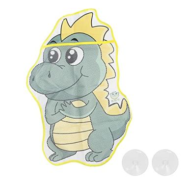 Imagem de Cuofyunl bolsa organizadora de brinquedos de banho de dinossauro, desenho animado, banheira, chuveiro, brinquedos infantis, bolsa de armazenamento com ventosa