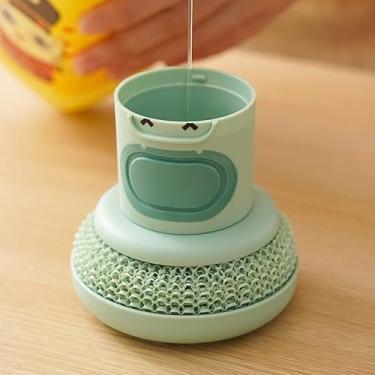 Imagem de Escova de panela de distribuição de líquido, uma ferramenta de limpeza de cozinha multiuso para panelas, frigideiras e pratos (verde)