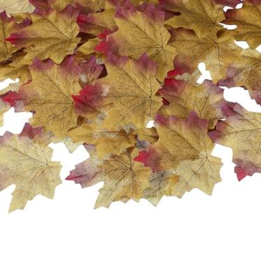 Imagem de PATIKIL 400 peças de folhas de outono, 8,5 cm, cores mistas, folhas de ácer, decorações artificiais para Halloween, Dia de Ação de Graças, festas de casamento, adereços de artesanato, férias, roxo