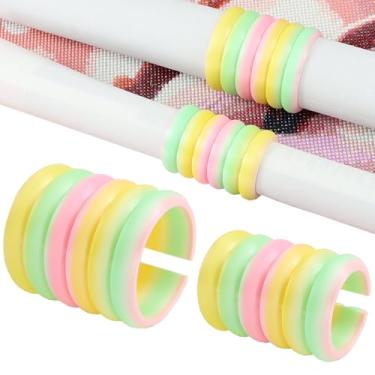 Imagem de Pacote com 2 suportes de rolo de lona de pintura de diamante, 2 tamanhos, organizador de anel de lona antiderrapante para kits de arte de diamante para adultos, facilmente enrole e armazene ferramenta