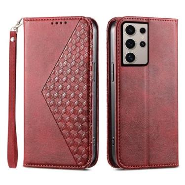 Imagem de Asuwish Capa de celular para Samsung Galaxy S24 Ultra 5G Capa carteira com protetor de tela de vidro temperado flip alça de pulso com compartimento para cartão de crédito suporte robusto celular