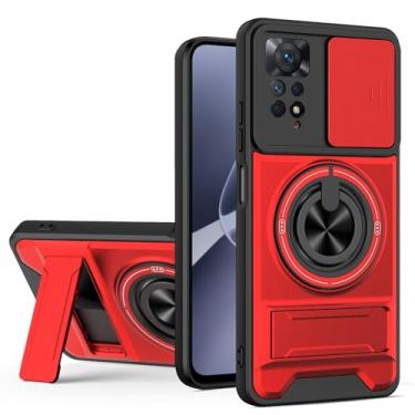 Imagem de SORAKA Capa para Xiaomi Redmi Note 11 Pro 5G com suporte,proteção de lente com janela e capa dupla de PC e TPU compatível com suporte magnético para carro