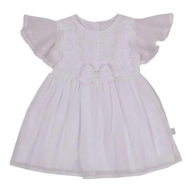 Imagem de Vestido Bebê Menina Luxo Festa Batizado Paraiso Branco 13952-Feminino