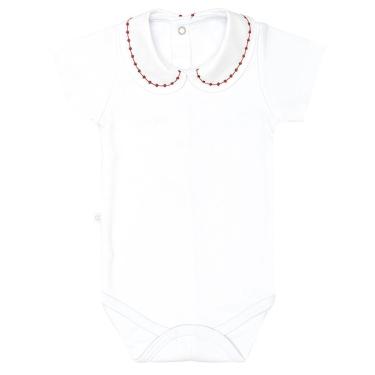 Imagem de Body Bebê Menino Gola Padre Branco Detalhe Vermelho Fofinho-Masculino