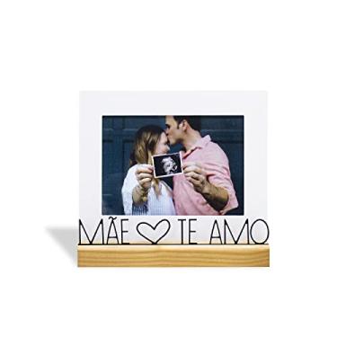 Imagem de Porta Retrato 13X18cm Mãe Te Amo, Moldura Decorativa em Metal e Madeira - GEGUTON