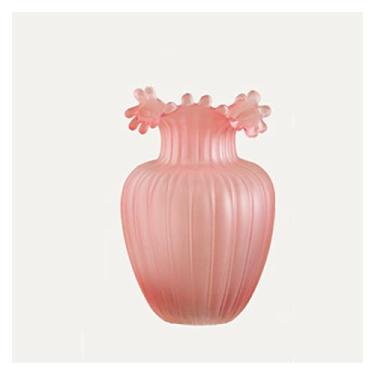 Imagem de Vaso de vidro criativo moderno, onda fosca, listras abstratas, garrafa transparente, arranjo de flores, hidropônica, vaso de flores, peças centrais de decoração de casa (grande)