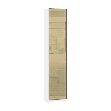 Imagem de Guarda Roupa Sapateira 1 Porta 50cm Com Vidro Reflecta Bronze Prime Luciane Móveis