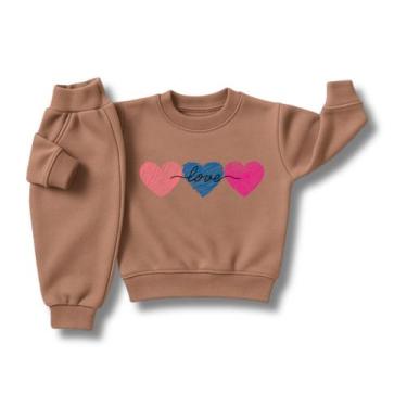 Imagem de Conjunto Moletom Infantil de Frio para Menina Grosso Peluciado Roupa d