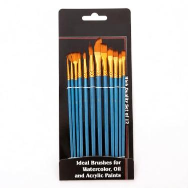 Imagem de Conjunto de pincéis tinta acrílica 12 náilon para pintura e aquarela kits profissionais versáteis artistas estudantes adolescentes pintores todos os níveis multiuso óleo gouache corpo unhas rosto mini