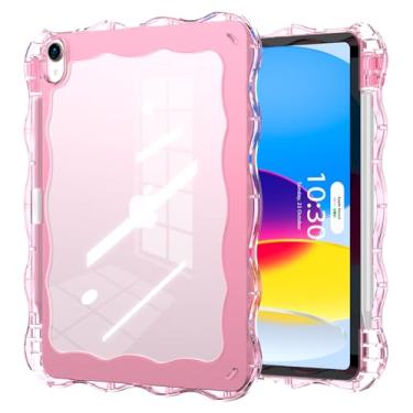 Imagem de SPIUST Capa para iPad (A16) 11ª geração 2025, 10ª geração 10,9 polegadas 2022, TPU (poliuretano termoplástico) durável + policarbonato rígido traseiro à prova de choque com parte traseira transparente