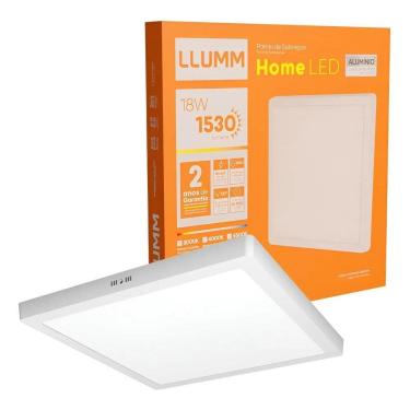 Imagem de Painel Home Led 18W Plafon Sobrepor 22X22Cm Quadrado Branco-