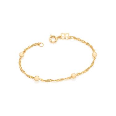 Imagem de Pulseira Rommanel Infantil Folheada Ouro 18k - 14cm