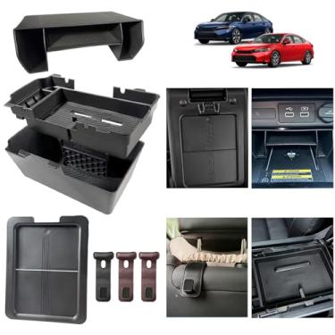 Imagem de XXCIWP 6pcs-2025 2026 Civic Center Console Organizador de armazenamento oculto para Honda Civic 2026 2022-2026 Acessórios 11ª geração Sedan Hatchback LX EX Sport Organizador de apoio de braço (não
