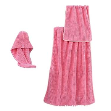 Imagem de THJKUPO Toalha de banho com bordas de abacaxi, touca de cabelo seco, conjunto de 3 peças, doméstico, lenço de cabeça