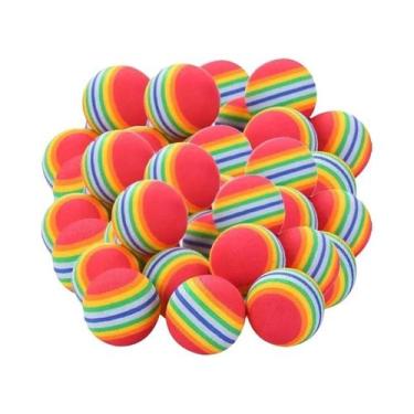 Imagem de Bola De Brinquedo Colorida Elástica Arco-Íris Para Gatos 10-100x Resis
