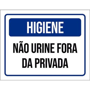 Imagem de Kit 3 Placas Higiene Não Urine Fora Da Privada Azul