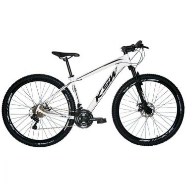 Imagem de Bicicleta Aro 29 Ksw Xlt 24 Marchas Shimano Freio Hidraulico Branco Preto 19´´