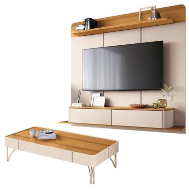 Imagem de Home Suspenso Galax E Mesa De Centro Cadenza Cinamomo Off White - Hb Móveis