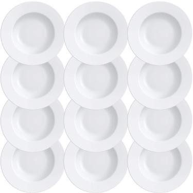 Imagem de 12 Pratos Raso Tramontina Elena Em Porcelana Branca 27 Cm 96600002