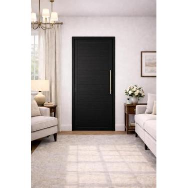 Imagem de Porta Lambril Alumínio Preto Com Puxador 210X80 Lado Direito - Brecori