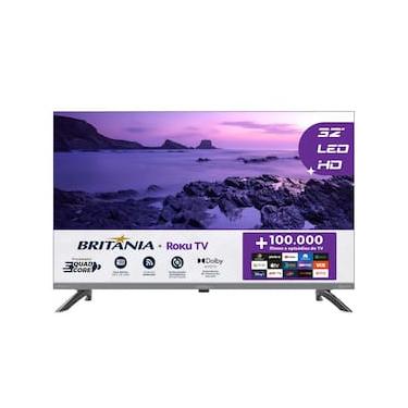 Imagem de Smart TV 32" HD Britânia B32KRA Roku TV Wi-Fi Dolby Audio