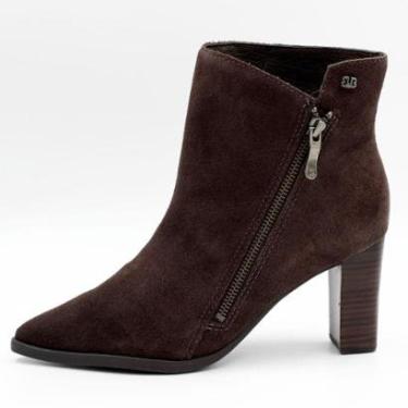 Imagem de Bota Bottero em Camurça Cano Curto Salto Alto Feminina-Feminino