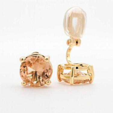 Imagem de Brinco De Pressão Cristal Gota Zircônia Banho Ouro 18K - BP Brinco De 