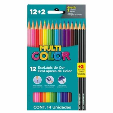 Imagem de Ecolápis de cor, Multicolor Super, 11.1200N+2G, 12 cores + 2 lapis, 14 unidades, Multicor