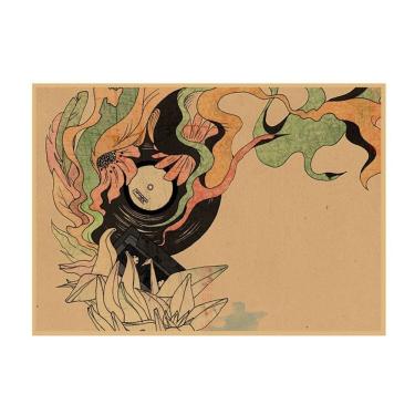 Imagem de Pintura em cartaz Nujabes Music Vintage Kraft 29,7x42cm