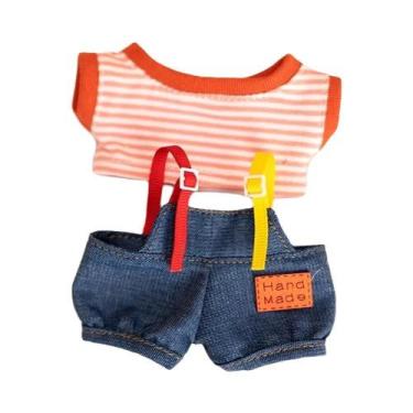 Imagem de Casaco De Pelúcia Colorido Xadrez Labubu Para Bebês, 17cm, Design Chic