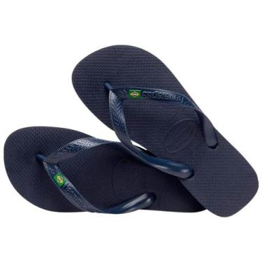 Imagem de Sandália Havaianas Brasil Azul Marinho 33/34 Adulto Unissex