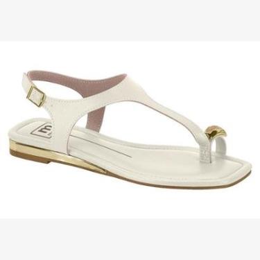 Imagem de Sandália Moleca Rasteira Feminina Detalhe Dourado-Feminino