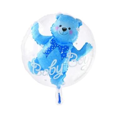 Imagem de Balões Transparentes 4D Azul E Rosa Para Chá De Bebê Menino Menina Urs