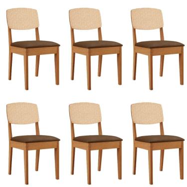 Imagem de Conjunto com 6 Cadeiras MDF Copper Premium para Sala de Jantar Moderna Mobilia