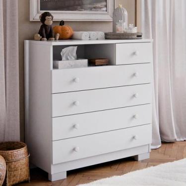 Imagem de Cômoda Amora 4 Gavetas com Nicho MDF Moderna para Quarto Infantil e Be