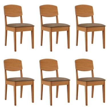 Imagem de Conjunto com 6 Cadeiras MDF Copper para Sala de Jantar Moderna Mobilia