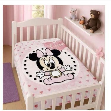 Imagem de Cobertor de Bebe Infantil Raschel Plus Disney Minnie e Mickey Macio - 