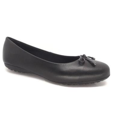 Imagem de Sapatilha Bottero Couro Bico Redondo Laço Frontal 353601, Preto, 36