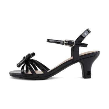 Imagem de Soda Girly-2 Sandália infantil de salto alto com bico aberto, Patente preta, 1 Little Kid