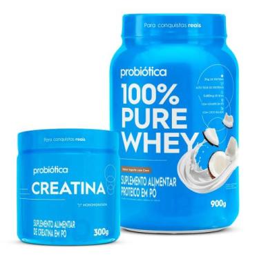 Imagem de Kit Whey Concentrado Pure 900g + Creatina Pura Monohidratada 300g- Pro