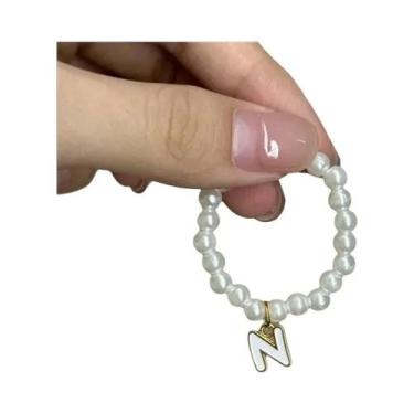 Imagem de Colar Pingente Labubu V4 Mini 4.0 Com Pérola E Letra, Acessório Para R