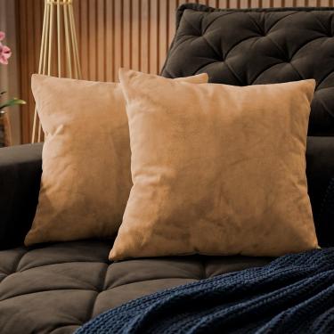 Imagem de Almofadas Kit Plumie. De 45x45cm 2 Uni Boucle Cama Inbox Caramelo.
